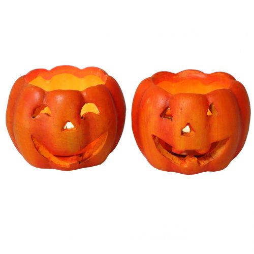 Floristik24 Moliūgų žibintas oranžinis Ø8,5cm H6,5cm 2vnt