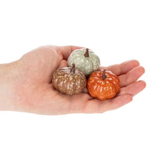 Mini moliūgų dekoracijų rinkinys, rudens ir Helovino dekoracijos, įvairių spalvų, 4 cm, 24 dalys | Floristik24.lt