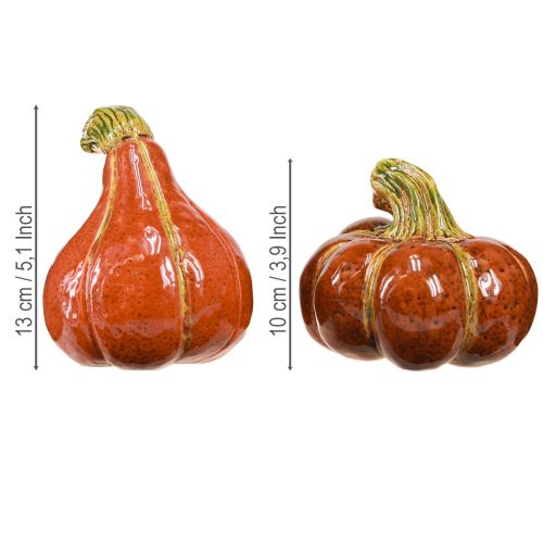 daiktų Moliūgai keraminės rudens dekoracijos rudai oranžinės 10/13 cm 2 vnt.