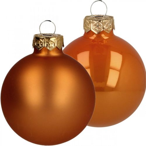 daiktų Kalėdiniai niekučiai stiklas oranžinis matinis blizgus Ø5,5cm 26psl