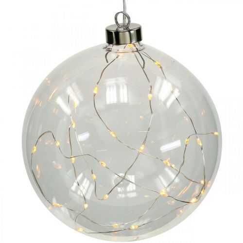 daiktų Kalėdinis kamuolys LED rutulys Ø15cm 30L viduje šiltai baltas laikmatis