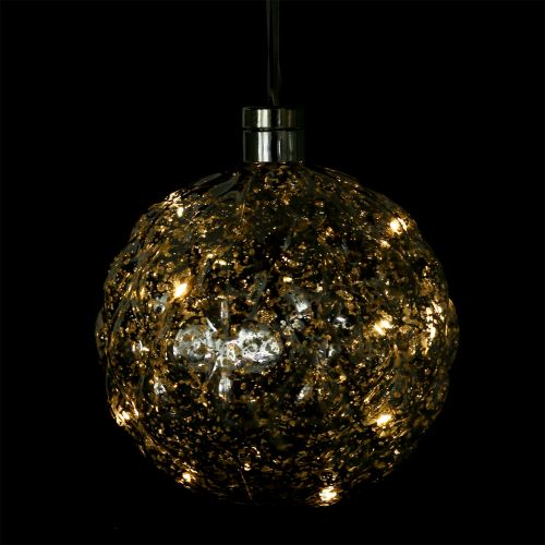 Floristik24 Rutulinis plastikinis sidabrinis Ø20cm su 15 LED ir baterijomis