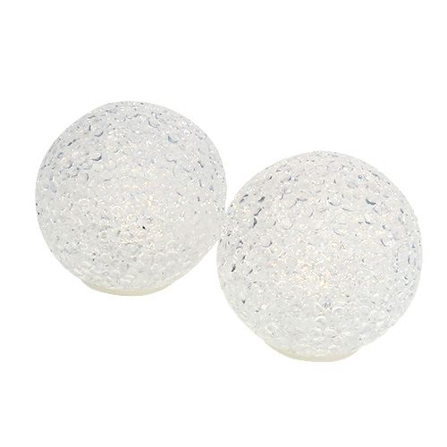 Floristik24 Kamuolys su apšvietimu vidutinis baltas-šiltas Ø7cm 6vnt