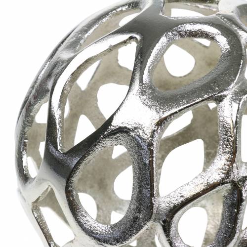 Floristik24 Dekoratyvinis rutulys ažūrinis metalinis sidabras Ø20cm