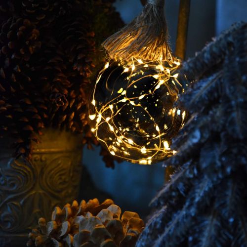 Floristik24 LED rutulinis kambarinis šviesos rutulys su virve Ø14cm 30L šiltai baltas