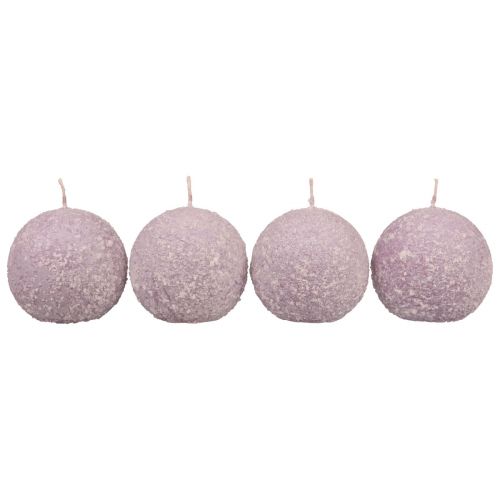 daiktų Apvalios žvakės Purple Snowball Glitter Ball žvakės 8 cm 4vnt