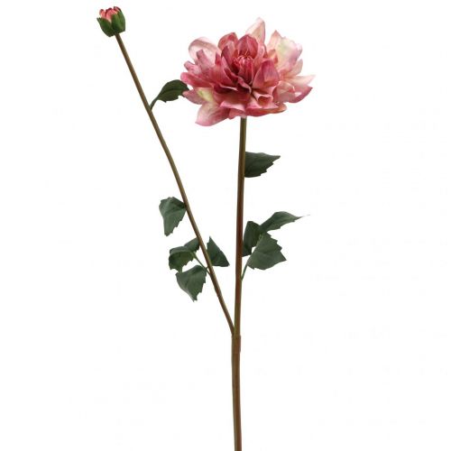 Floristik24 Dirbtinės gėlės jurgino rožinis žiedas su pumpuru H57cm