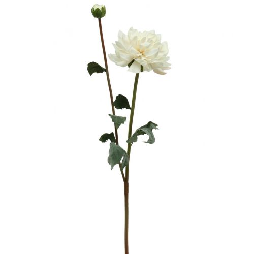 daiktų Dirbtinė gėlė Dahlia White Dirbtinė gėlė su pumpuru H57cm