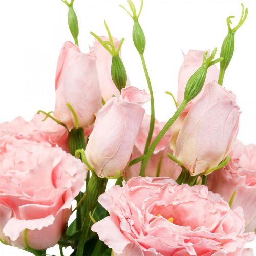 Floristik24 Dirbtinės gėlės Lisianthus rožinės dirbtinio šilko gėlės 50cm 5 vnt