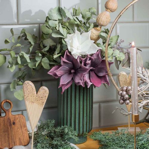 Floristik24 Dirbtinė gėlė magnolijos violetinė putplasčio gėlė Ø10cm 6vnt