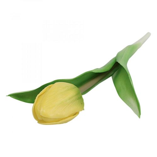 Dirbtinė tulpė geltona Real Touch pavasario gėlė H21cm