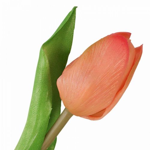daiktų Dirbtinė gėlė Tulip Peach Real Touch pavasario gėlė H21cm