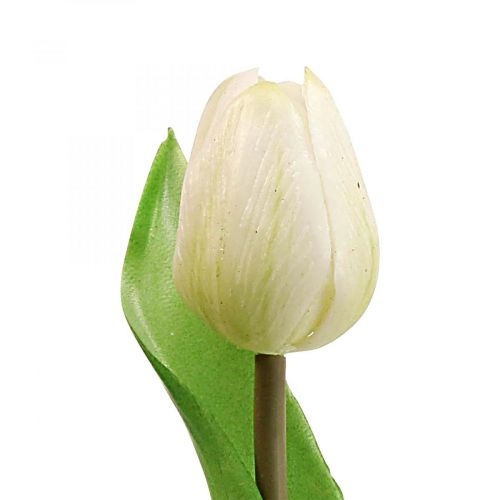 Dirbtinė Tulpė White Real Touch pavasario gėlė H21cm