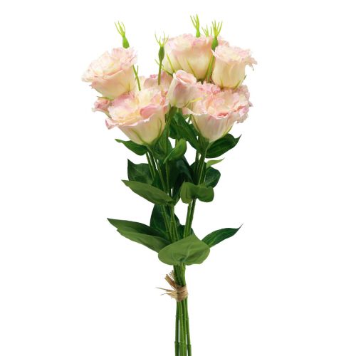 daiktų Dirbtinės gėlės Eustoma Lisianthus rožinė kreminė 52cm 5 vnt