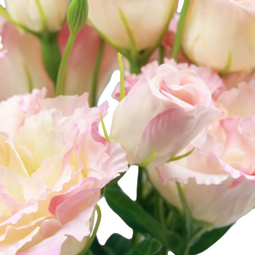 daiktų Dirbtinės gėlės Eustoma Lisianthus rožinė kreminė 52cm 5 vnt