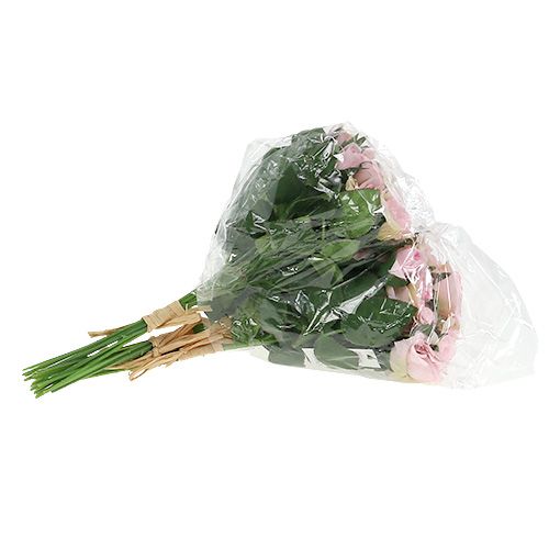 Floristik24 Dirbtinių gėlių rožių puokštė rožinė L26cm 3vnt