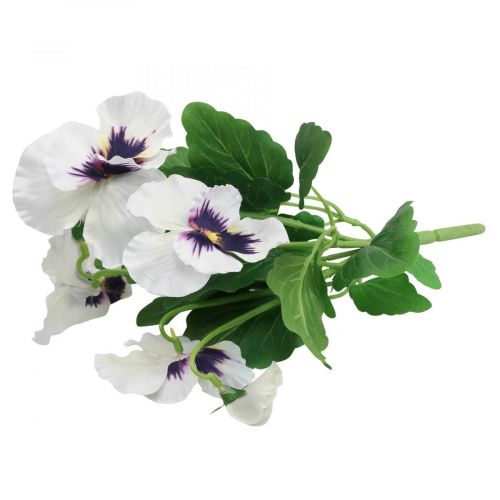 Floristik24 Dirbtinės gėlės, šilkinės gėlės, našlaitės Violetinė Balta 29cm