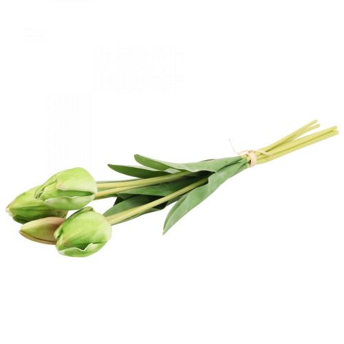daiktų Dirbtinės gėlės tulpės žalia, pavasarinė gėlė 48cm ryšulėlis po 5 vnt