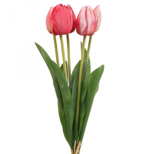 daiktų Dirbtinė tulpė raudona, pavasario gėlė 48cm ryšulėlis po 5 vnt