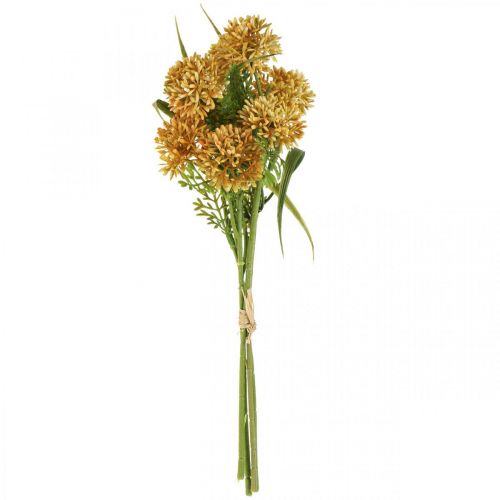 daiktų Dirbtinės gėlės geltonos spalvos aliuminis dekoratyvinis dekoratyvinis svogūnas 34 cm 3 vnt.