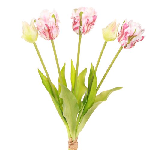 Floristik24 Dirbtinių gėlių puokštė 5 papūgos tulpės Dirbtinės tulpės 40cm