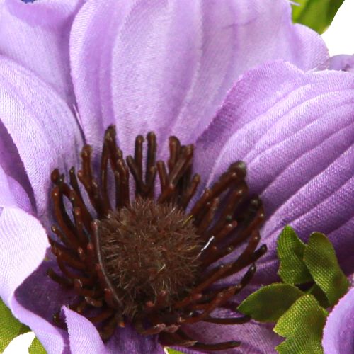 daiktų Dirbtinių gėlių puokštė Anemone Windflower Blue Purple L28cm