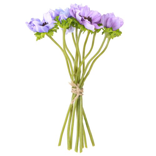 daiktų Dirbtinių gėlių puokštė Anemone Windflower Blue Purple L28cm