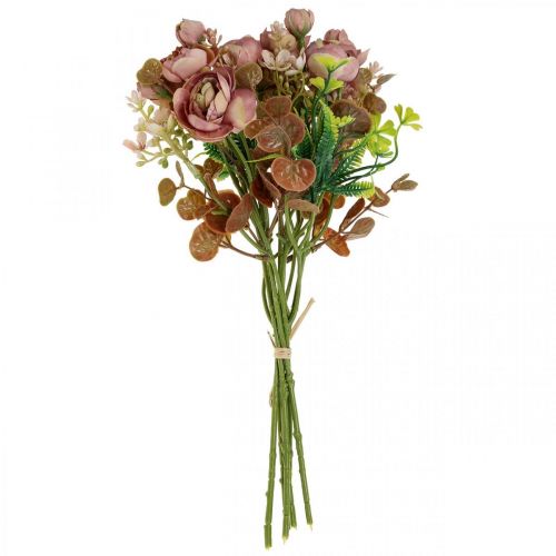 daiktų Dirbtinių gėlių deko puokštė ranunculus dirbtinė rožinė 32cm