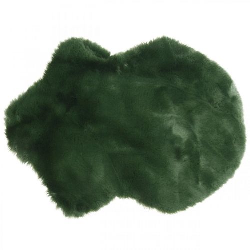 Dekoratyvinis kailinis kilimėlis žalias dirbtinis kailis 55×38cm