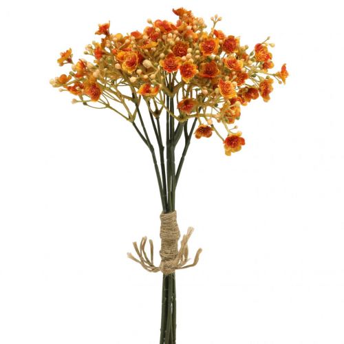 Floristik24 Gypsophila dirbtinės gėlės gipso žolė apelsinas L30cm 6 vnt