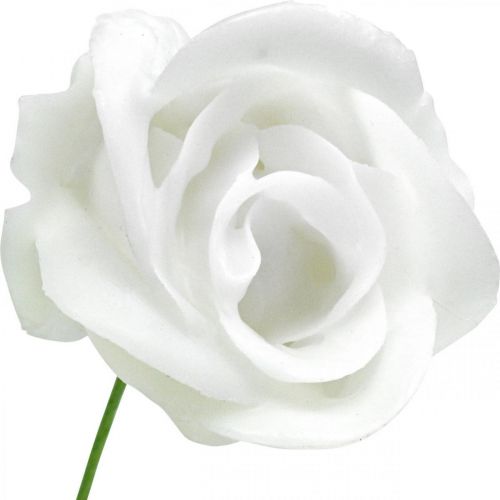 daiktų Dirbtinės rožės kreminis vaškas rožės deko rožės vaškas Ø6cm 18 vnt