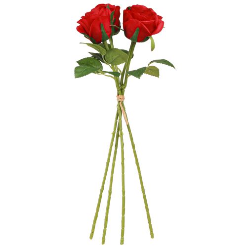 daiktų Dirbtinės rožės Raudonos rožės Dekoratyvinė gėlė Ø6cm H6cm L50cm 4 vnt.