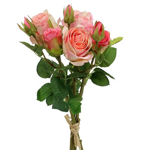 Floristik24 Dirbtinių rožių puokštė rožinė 40cm