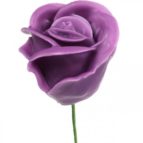 daiktų Dirbtinės rožės violetinis vaškas rožės dekoratyvinės rožės vaškas Ø6cm 18 vnt