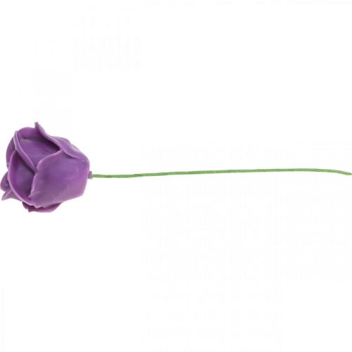 daiktų Dirbtinės rožės violetinis vaškas rožės dekoratyvinės rožės vaškas Ø6cm 18 vnt