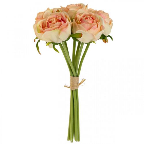 Floristik24 Dirbtinės rožės rožinės dirbtinės rožės 28cm ryšelis 7 vnt