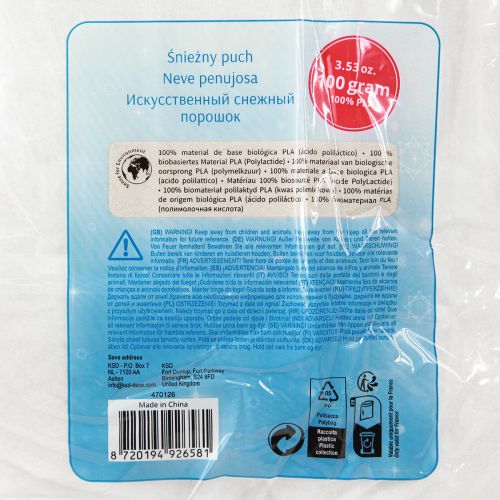 daiktų Dirbtinis sniegas Pūkuotas dirbtinis sniegas Bio pagrindu 100g × 2vnt