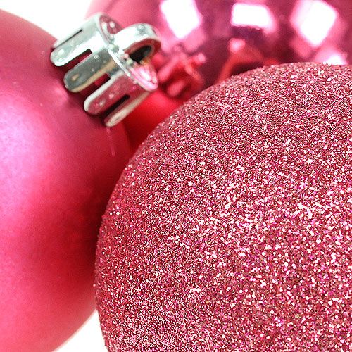 daiktų Kalėdinis rutulys plastikinis rožinis Ø5cm 9vnt