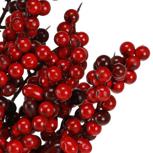 daiktų Dirbtinė šakelė su raudonomis uogomis rudens Kalėdos 60cm 2vnt