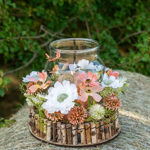 Floristik24 Dirbtinė šakelė pompon deco šaka balta 61cm 4vnt