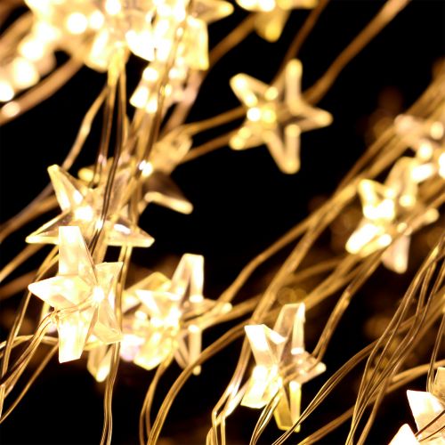 Floristik24 LED šviestuvų ryšulėlis lauke 320 1m sidabrinis / šiltai baltas
