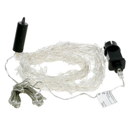 Floristik24 LED šviestuvų ryšulėlis lauke 320 1m sidabrinis / šiltai baltas