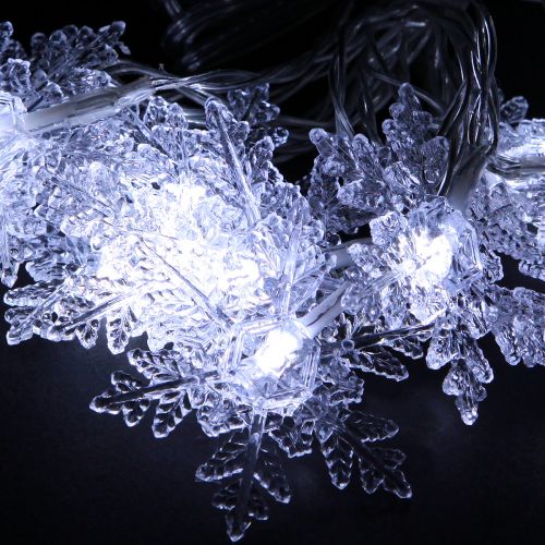 daiktų LED girlianda snaigės lauko šaltai balta 24 LED 460cm