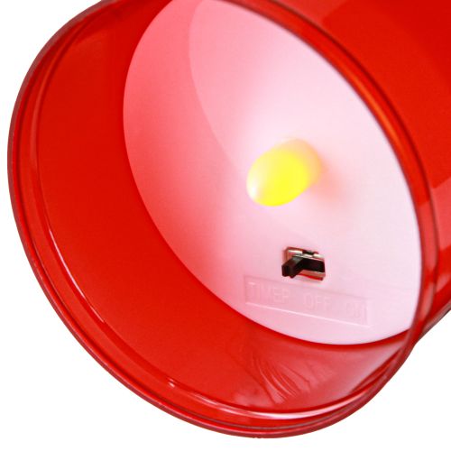 daiktų LED kapo apšvietimas su laikmačiu kapinių žvake baterijai raudona H12,5cm
