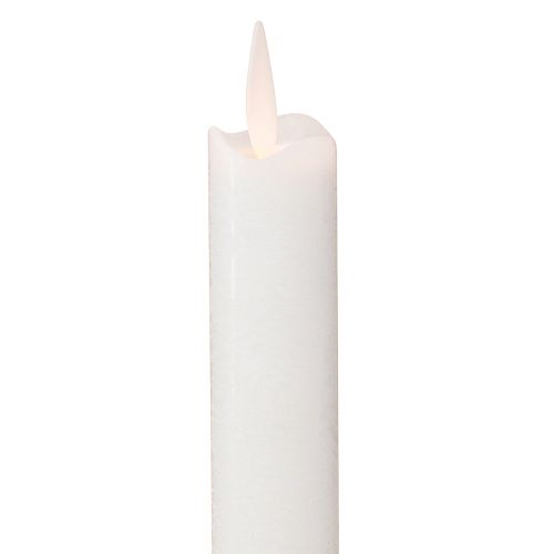 daiktų LED žvakių vaško lazdelės žvakės baltos baterijai 24cm 2 vnt