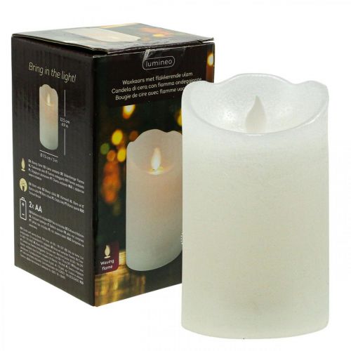 Floristik24 LED žvakių vaško stulpo žvakė šiltai balta Ø7,5cm H12,5cm