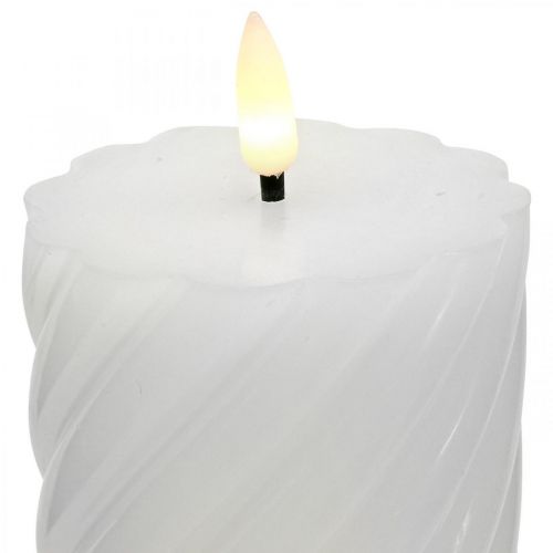 daiktų LED žvakė su laikmačiu balta šiltai balta tikro vaško Ø7,5cm H15cm