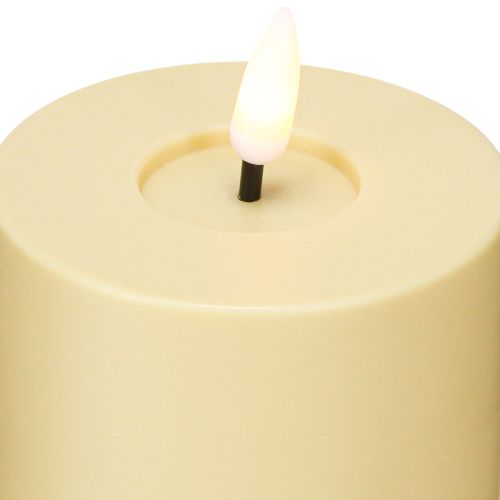 daiktų LED žvakė su laikmačiu Green Beige Outdoor Ø7,5cm H18cm