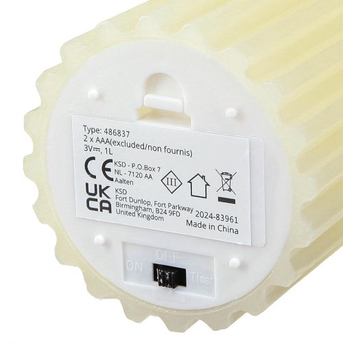 Floristik24 LED žvakės su laikmačiu vaško griovelio žvakės 7,5/10cm kreminės 2 vnt.