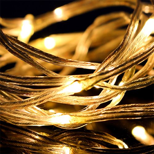 daiktų LED šviesos grandinėlė 20 patalpų 2m šiltai baltos spalvos laikmačio veikianti baterija